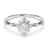 <span style="color:purple">SPECIAL!</span>.45ct G SI 14K White Gold Round Diamond Thin Engagement Ring  Size 6.5
