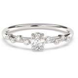 <span style="color:purple">¡ESPECIAL!</span>.40ct G SI Anillo de Compromiso Delgado de Oro Blanco de 14K con Diamante Ovalado Talla 6.5