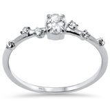 .27ct G SI 14K White Gold Diamond Oval Shape Thin Engagement Ring  Size 6.5