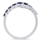 <span style="color:purple">SPECIAL!</span>.79ct G SI 14K White Gold Diamond & Blue Sapphire Gemstones Wrap Around Band Ring Size 6.5