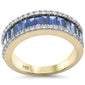 <span style="color:purple">SPECIAL!</span> 2.60ct G SI 14K Yellow Gold Diamond & Blue Sapphire Gemstones Band Ring Size 7
