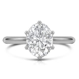 .70ct F SI 14K White Gold Oval Cut Diamond Solitaire Ladies Ring
