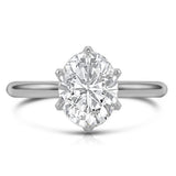 .96ct F SI 14K White Gold Oval Cut Diamond Solitaire Ladies Ring