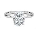 .91ct G SI 14K White Gold Oval Cut Diamond Solitaire Ladies Ring