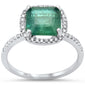 <span style="color:purple">SPECIAL!</span> 3.04ct G SI 14K White Gold Diamond & Natural Emerald Gemstone Ring Size 6.5