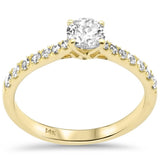 .76ct G SI 14K Yellow Gold Diamond Round Engagement Ring Size 6.5