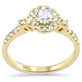 <span style="color:purple">SPECIAL!</span> .68ct G SI 14K Yellow Gold Diamond Halo Engagement Ring Size 6.5