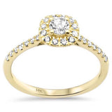 <span style="color:purple">¡ESPECIAL!</span> .49ct G SI Anillo de compromiso de oro amarillo de 14K con halo de diamantes, talla 6.5