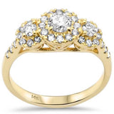 <span style="color:purple">¡ESPECIAL!</span> Anillo de compromiso con halo de diamantes en oro amarillo de 14K, 0.84ct G SI, talla 6.5