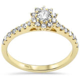 .69ct G SI 14K Yellow Gold Diamond Halo Engagement Ring Size 6.5