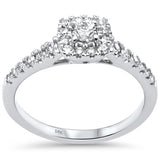 .60ct Side Diamonds G SI 14K White Gold Diamond Cushion Shape Halo Engagement Ring Size 6.5