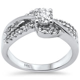.85ct G SI 14K White Gold Round Diamond Wrap Around Engagement Ring Size 6.5