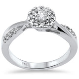 .48ct G SI 14K White Gold Diamond Halo Engagement Ring Size 6.5