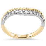 <span style="color:purple">¡ESPECIAL!</span>.34ct G SI 14K Anillo de Banda Retorcida de Diamantes de Dos Tonos Talla 7