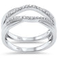 <span style="color:purple">SPECIAL!</span>.20ct G SI 14K White Gold Diamond Double Shank Open Band Ring Guard Size 7