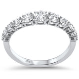 <span style="color:purple">SPECIAL!</span>1.00ct G SI 14K White Gold Diamond Graduated Band Ring Size 7