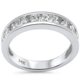 1.00ct G SI 14K White Gold Diamond Channel Set Ring Band Size 7
