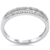 <span style="color:purple">SPECIAL!</span>.25ct G SI 14K White Gold Round & Baguette Diamond Band Ring