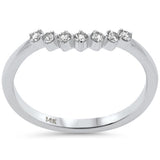 .17ct G SI 14K White Gold Diamond Stackable Band Ring Guard Size 7