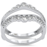 <span style="color:purple">SPECIAL!</span>.50ct G SI 14K White Gold Diamond Double Shank Open Band Ring  Size 7