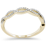.16ct G SI 14K Yellow Gold Diamond Twisted Band Ring Size 6.5