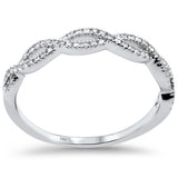 .17ct G SI 14K White Gold Diamond Twisted Band Ring Size 6.5