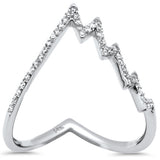.19ct G SI 14K White Gold Diamond Heartbeat Style Band Ring  Size 6.5