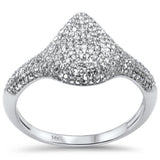 <span style="color:purple">SPECIAL!</span> .62ct G SI 14K White Gold Diamond Pear Shape Dome Ring  Size 6.5