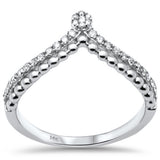 <span style="color:purple">SPECIAL!</span>.20ct G SI 14K White Gold Diamond Beaded Band Ring  Size 6.5