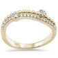 <span style="color:purple">SPECIAL!</span> .19ct G SI 14K Yellow Gold Diamond Beaded Band Ring  Size 6.5
