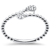 .10ct G SI 14K White Gold Diamond Beaded Wrap Around Band Ring  Size 6.5