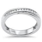 <span style="color:purple">¡ESPECIAL!</span> Anillo de banda para dama de oro blanco de 14K con diamante de .13ct G SI, talla 6.5