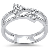 .42ct G SI 14K White Gold Diamond Double Open Band Ring Size 6.5