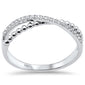 .08ct G SI 14K White Gold Diamond Beaded Wrap Around Band Ring  Size 6.5