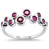 <span style="color:purple">SPECIAL!</span> .60ct G SI 14K White Gold Ruby Gemstone Ring Band Size 6.5