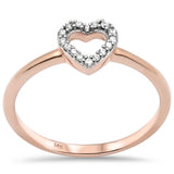 .08ct G SI 14K Rose Gold Diamond Heart Shape Ring Size 6.5