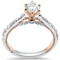 <span style="color:purple">SPECIAL!</span> .88ct G SI 14K Two Tone Round Shape Diamond Engagement Ring Size 6.5