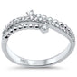 <span style="color:purple">SPECIAL!</span> .21ct G SI 14K White Gold Diamond Beaded Band Ring Size 6.5