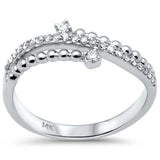 .21ct G SI 14K White Gold Diamond Beaded Band Ring Size 6.5