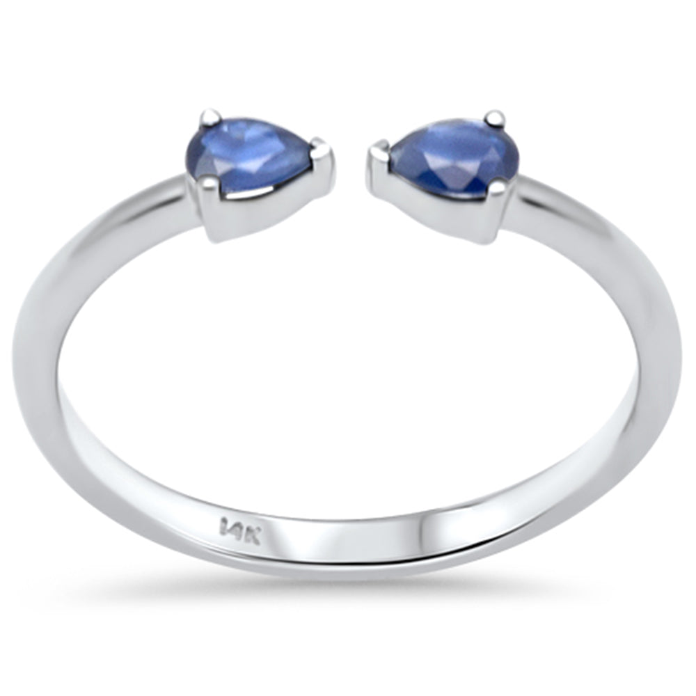 .46ct G SI 14K White Gold Blue Sapphire Gemstones Ring Size 6.5