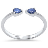.46ct G SI 14K White Gold Blue Sapphire Gemstones Ring Size 6.5