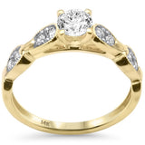.74ct G SI 14K Yellow Gold Round Diamond Engagement Ring Size 6.5