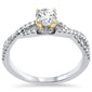 <span style="color:purple">SPECIAL!</span>.75ct G SI 14K Two Tone Gold Round Diamond Engagement Ring Size 6.5