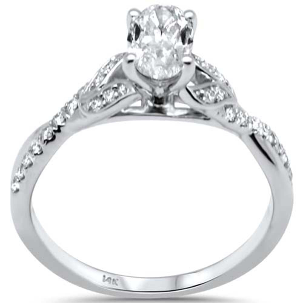 .84ct G SI 14K White Gold Oval Shape Diamond Engagement Ring Size 6.5