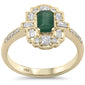 <span style="color:purple">SPECIAL!</span> .97ct G SI 14K Yellow Gold Diamond & Emerald Gemstones Ring Size 6.5