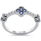 .60ct G SI 14K White Gold Diamond & Blue Sapphire Ring Size 6.5