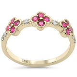 .54ct G SI 14K Yellow Gold Diamond & Ruby Gemstones Ring Size 6.5