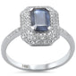 <span style="color:purple">SPECIAL!</span> 1.28ct G SI 14K White Gold Diamond & Blue Sapphire Ring Size 6.5