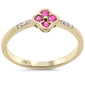 .23ct G SI 14K Yellow Gold Diamond & Ruby Gemstones Ring Size 6.5