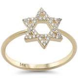 .17ct G SI 14K Yellow Gold Diamond Star of David Ring  Size 6.5
